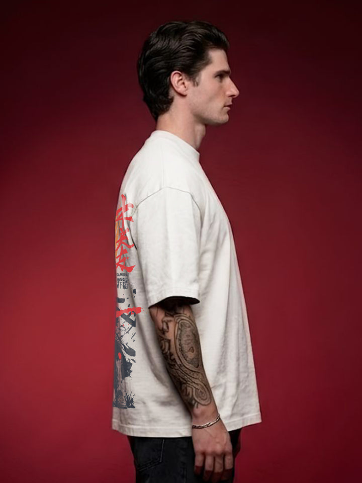 RAVEN BLADE Men Terry Printed Oversized T-Shirt