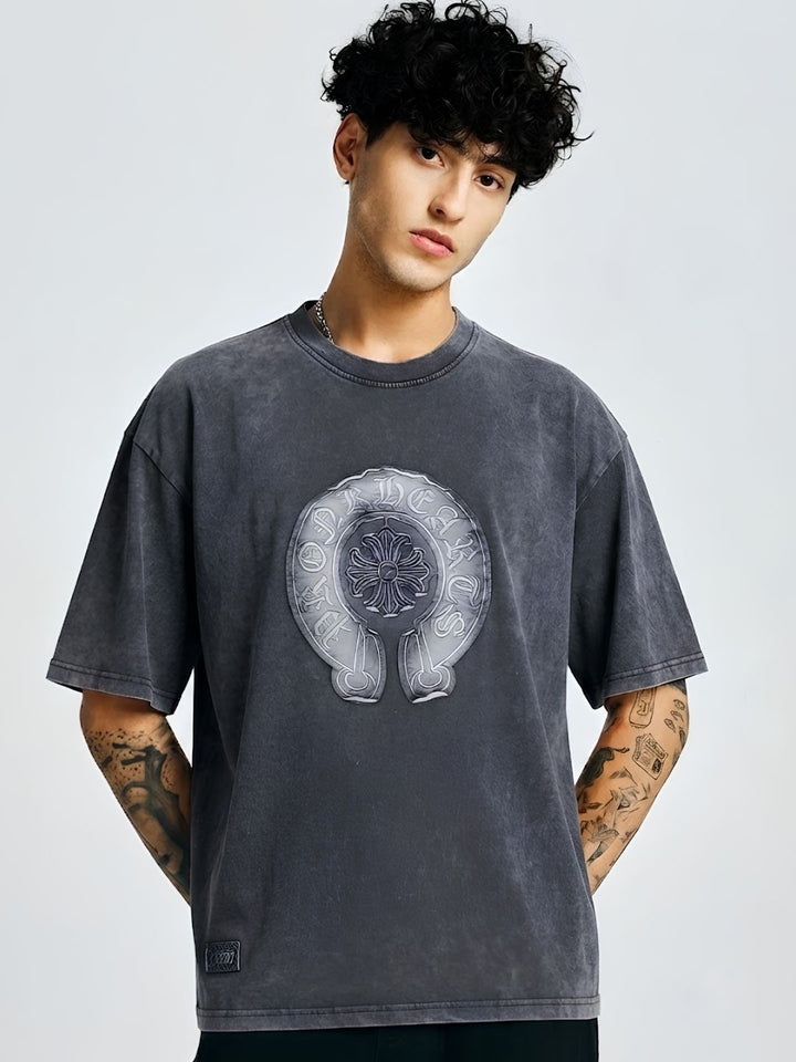 Men Premium Retro Wash Oversized Terry T-shirt
