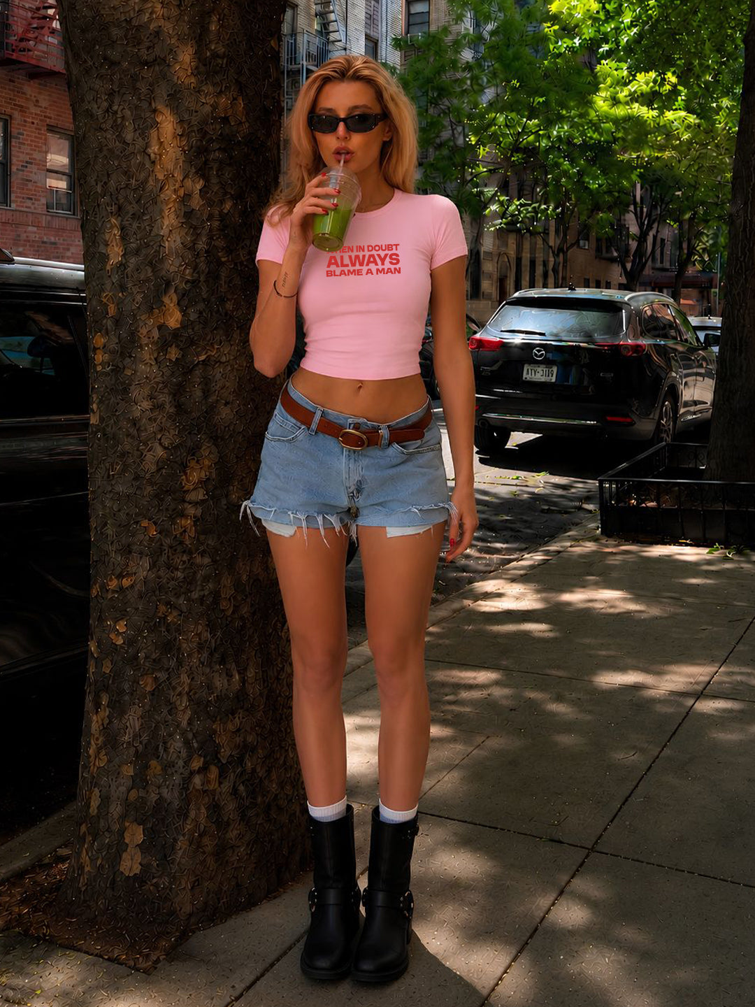 IN DOUBT PRINT CLOUD CANDY TOP