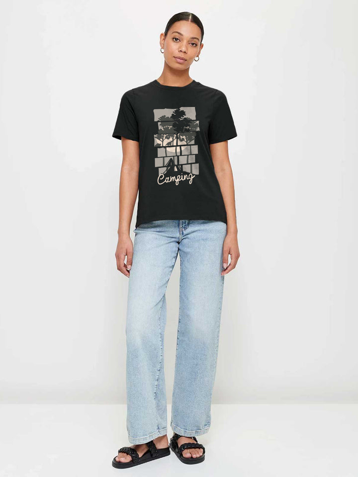 Camping Women Half Sleeve T-Shirt