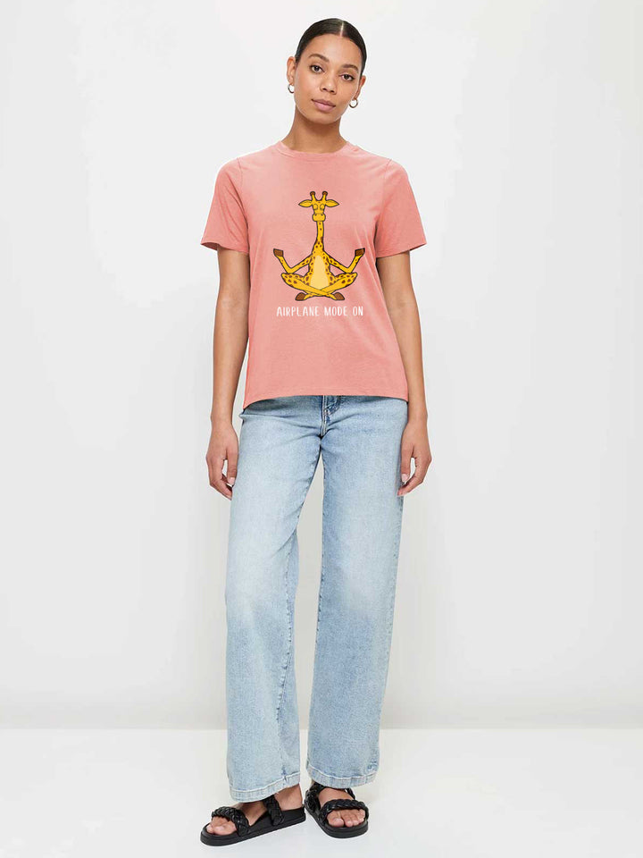 Airplane Mode On Women half sleeve T-shirt