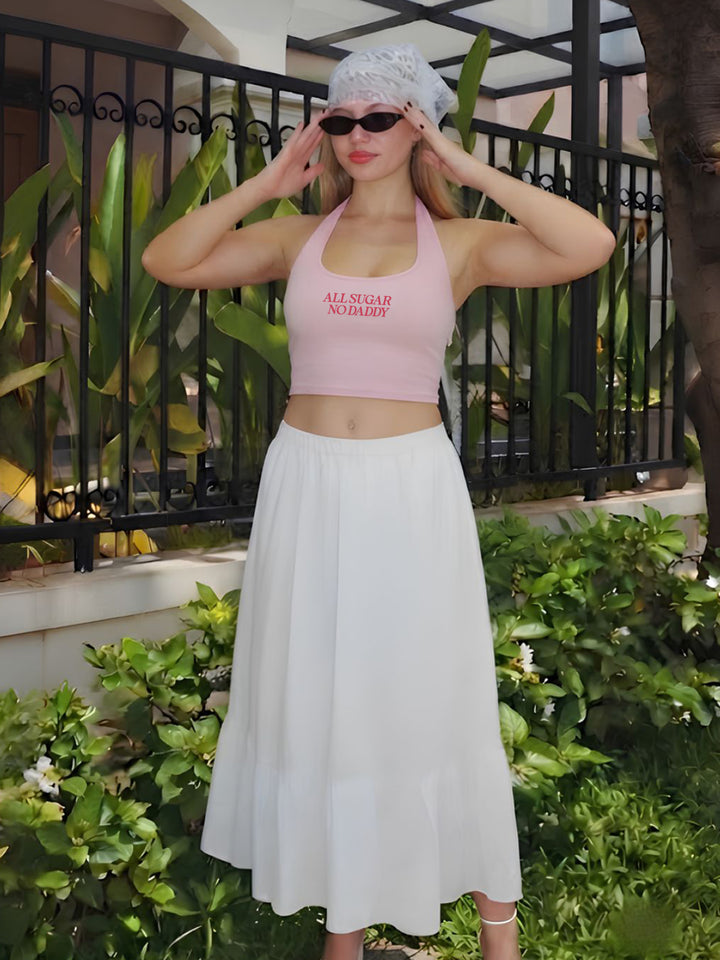 SUGAR RUSH PINK HALTER TOP