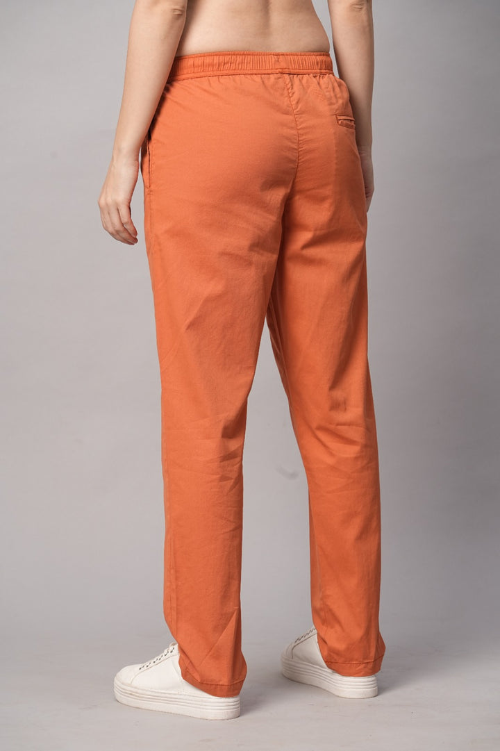 Cotton Pant for Women - Orange