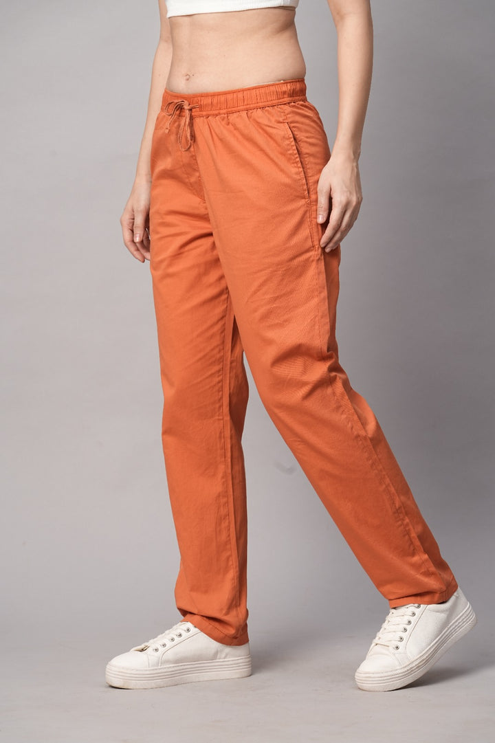 Cotton Pant for Women - Orange