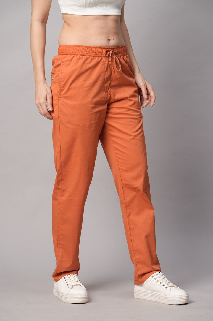 Cotton Pant for Women - Orange