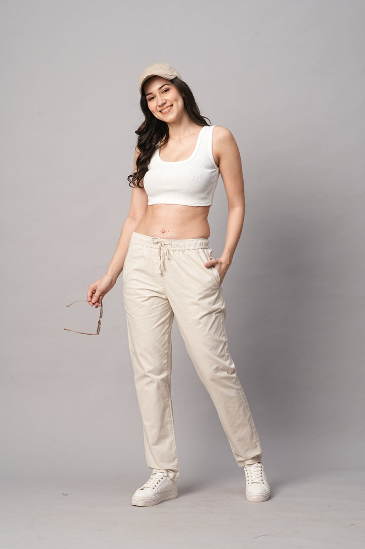 Cotton Pant for Women - Stone