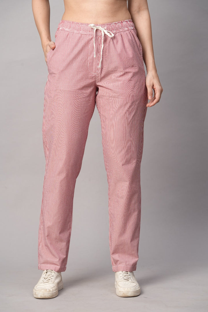 Cotton Pant for Women - Red