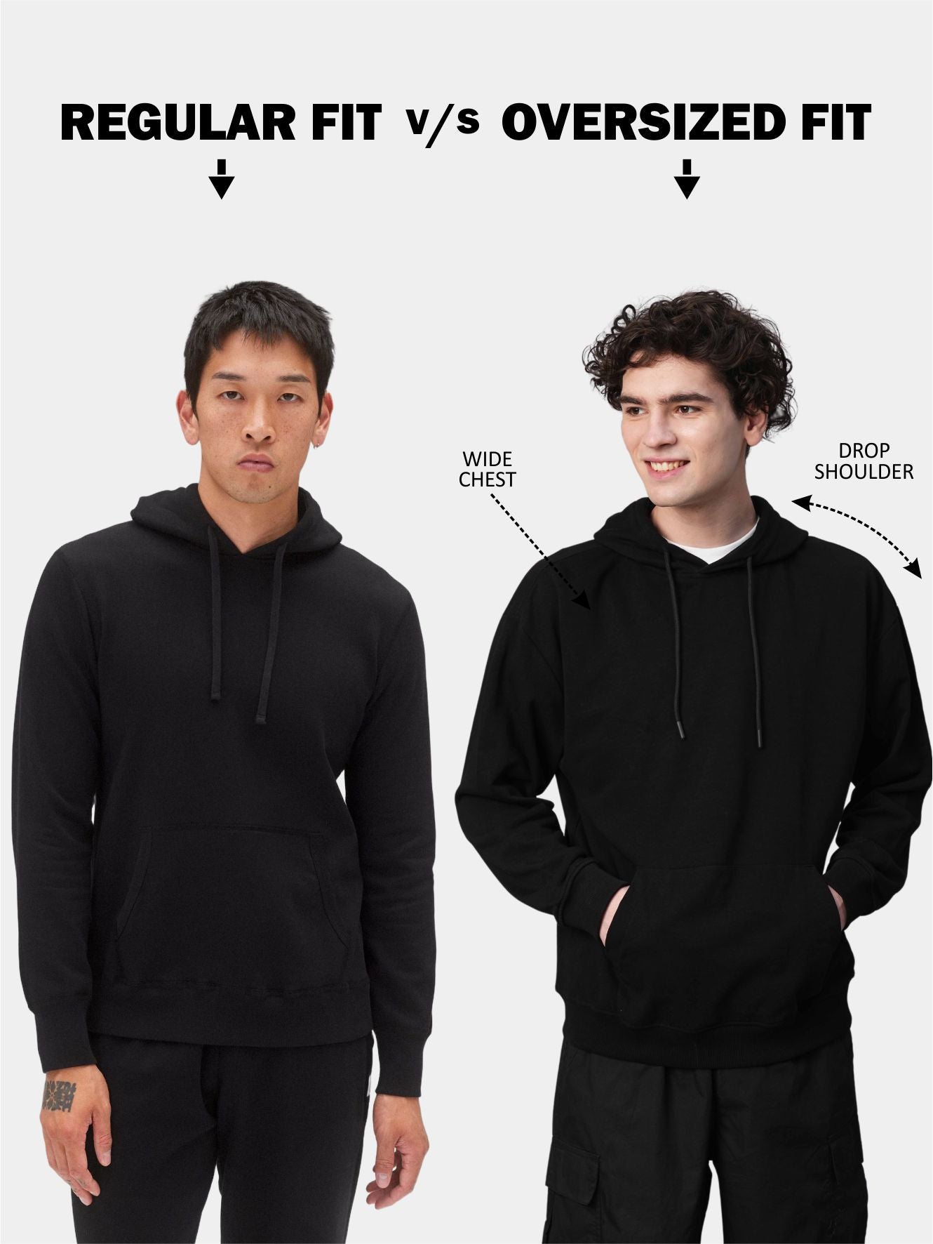 Paradise Men Drop Shoulder Premium Terry Hoodie | Black | Pronk