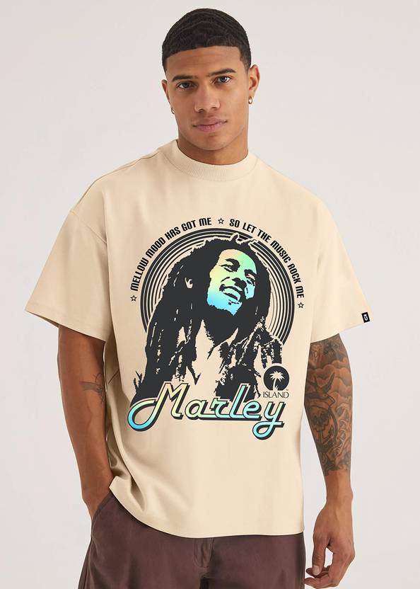 Bob Marley Men Printed Oversized T-Shirt