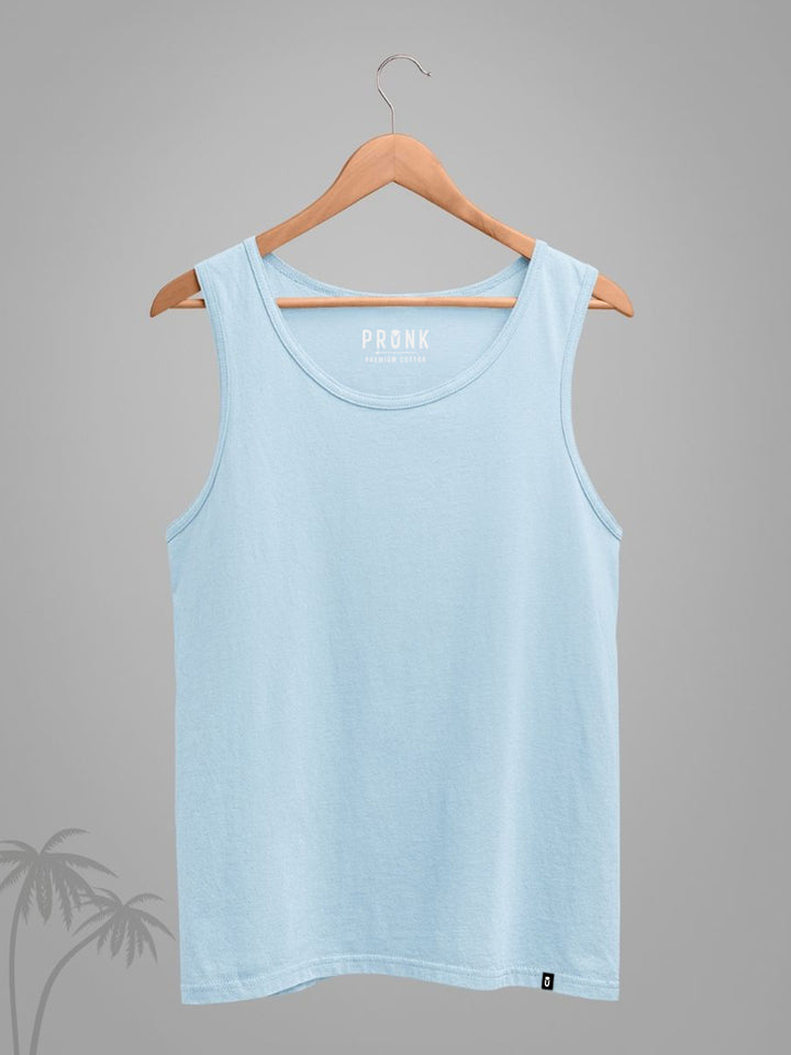 Solid Men Vest - Sky