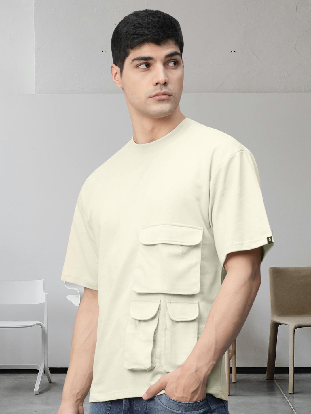 Cargo T-Shirt For Men - Off White