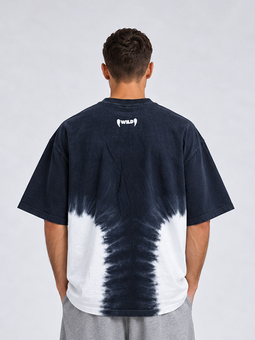 Men Retro Wash Puff Printed Oversized T-Shirt
