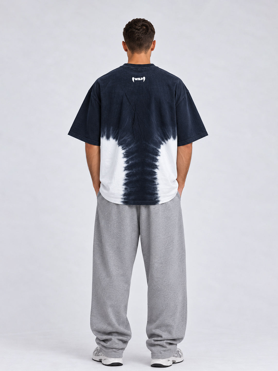 Men Retro Wash Puff Printed Oversized T-Shirt