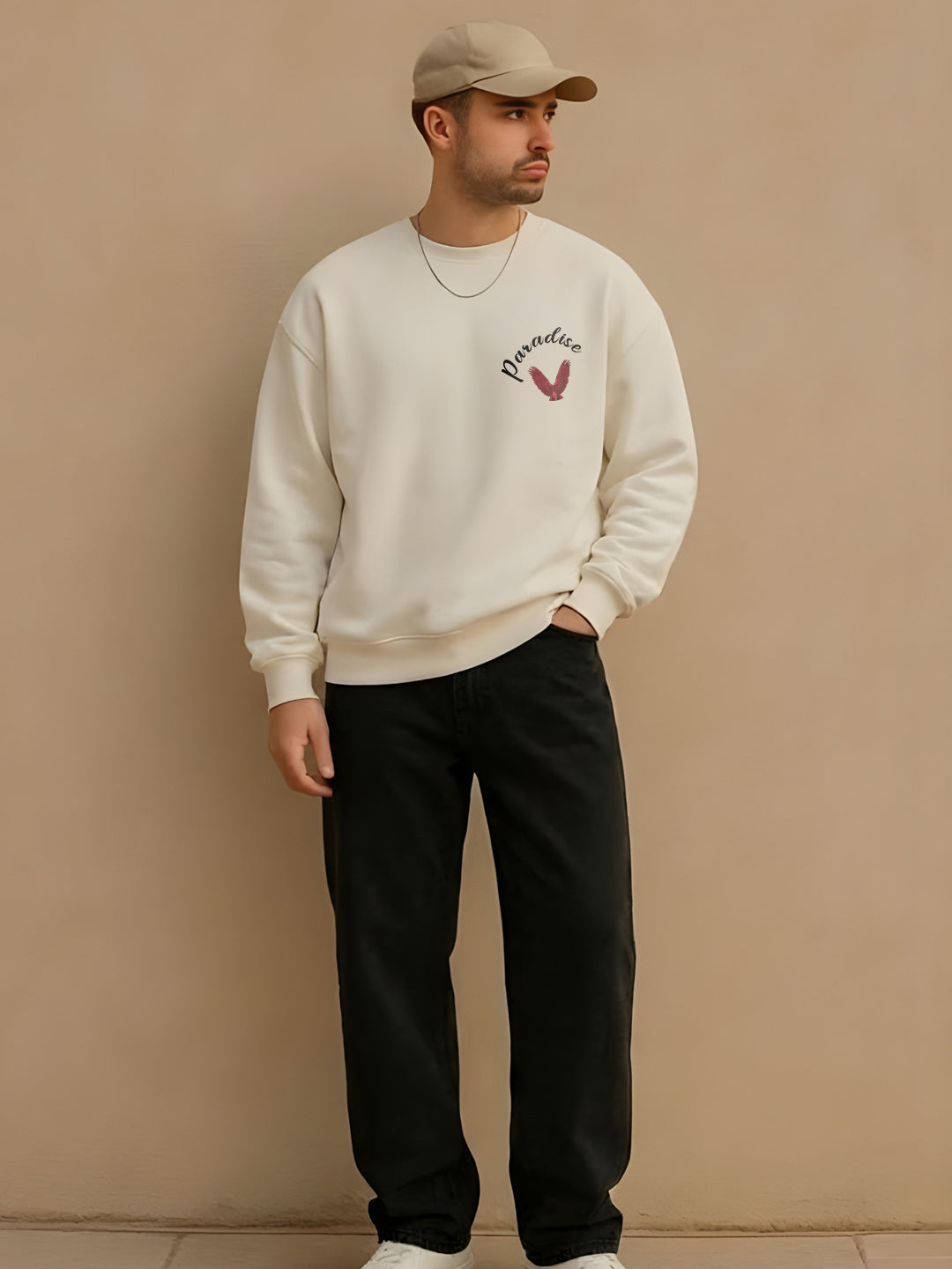 ⁠Paradise Men Drop Shoulder Premium Terry Sweatshirt