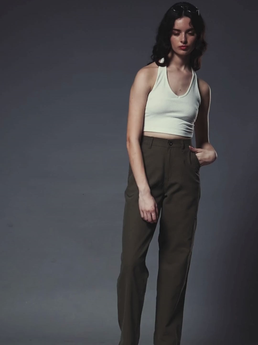 Women Carpenter Pants - Olive Green