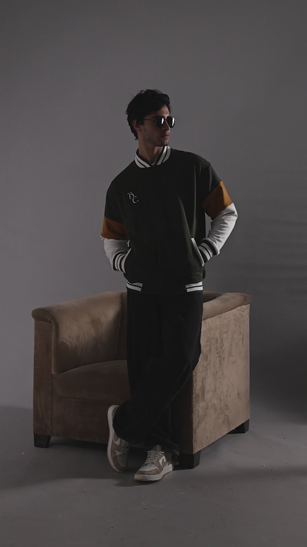 New Century Men Varsity Embroidered Bomber Jacket