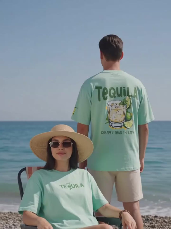Tequila Women Printed Oversized T-Shirt