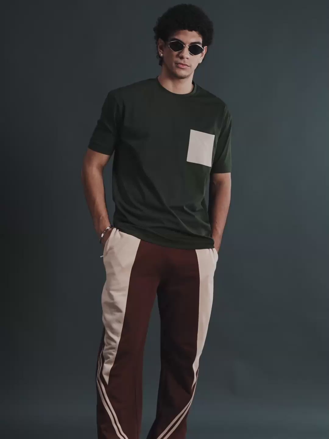 Hamo Men Oversized T-Shirt - Olive Green