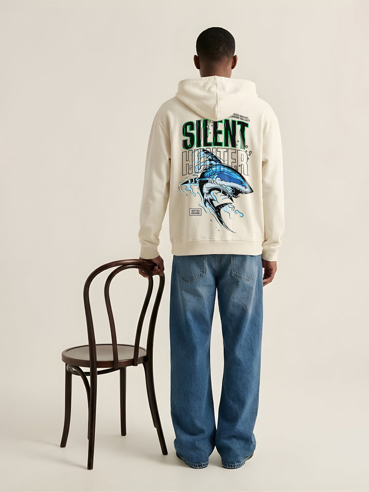 SILENT HUNTER Men Drop Shoulder Premium Terry Hoodie