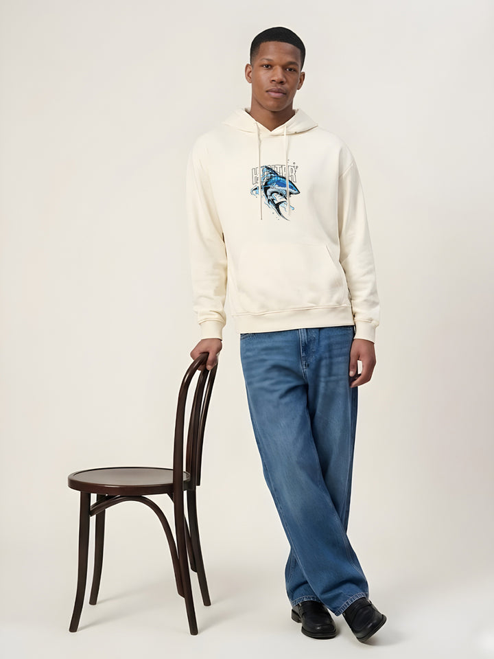 SILENT HUNTER Men Drop Shoulder Premium Terry Hoodie