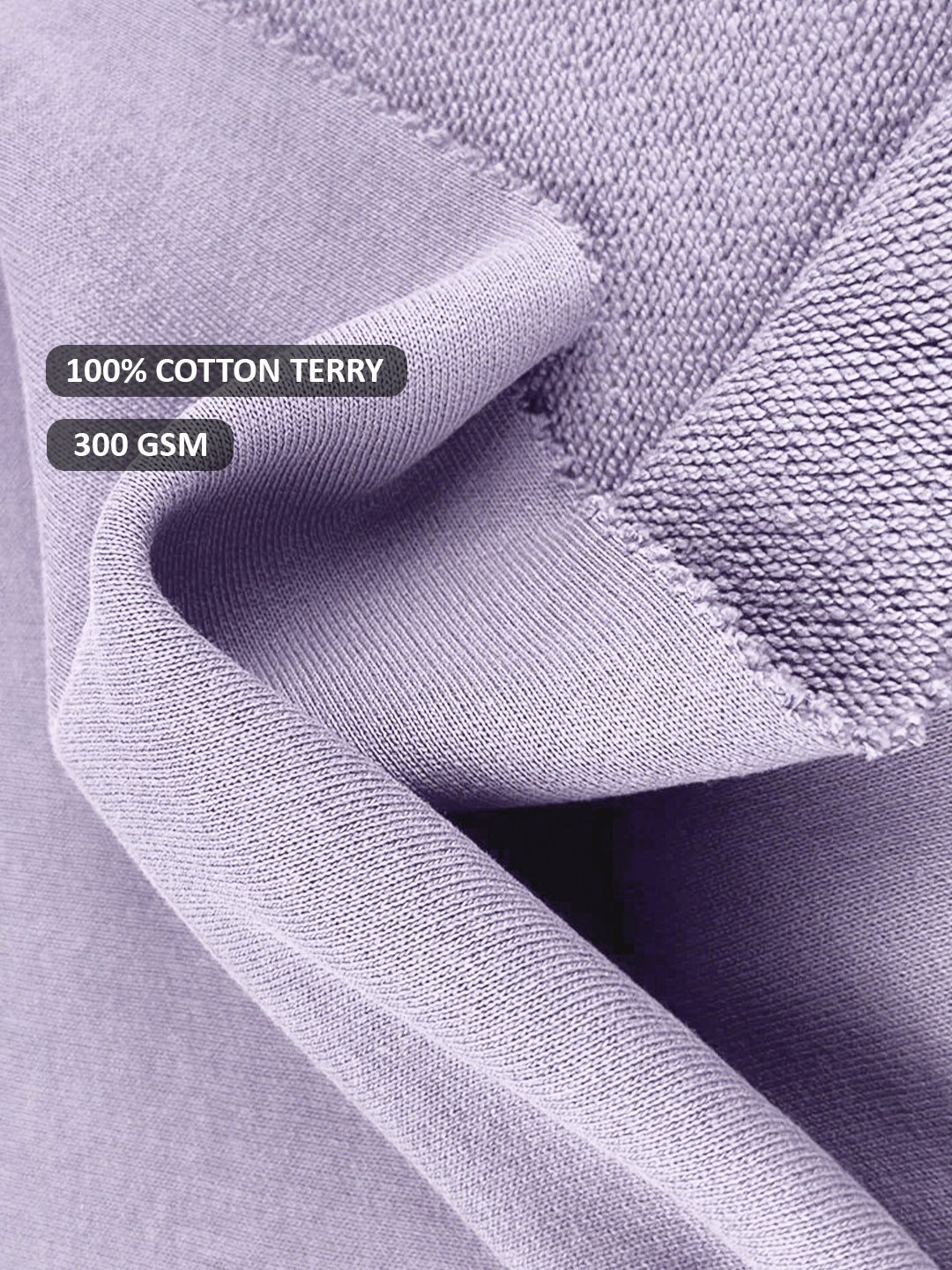 Solid Lilac Men Drop Shoulder Premium Terry Sweatshirt