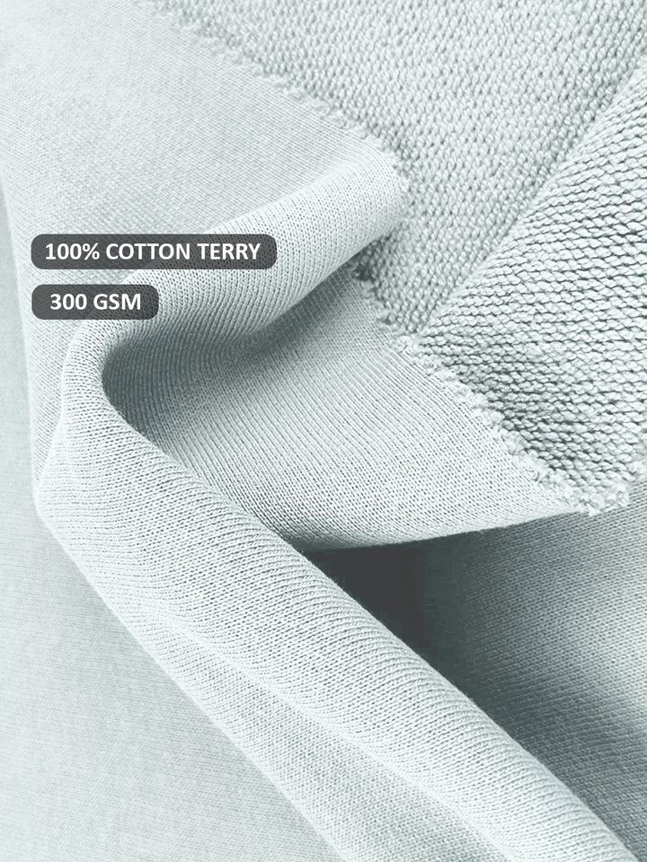 Solid Men Drop Shoulder Premium Terry Sweatshirt - Mint Green