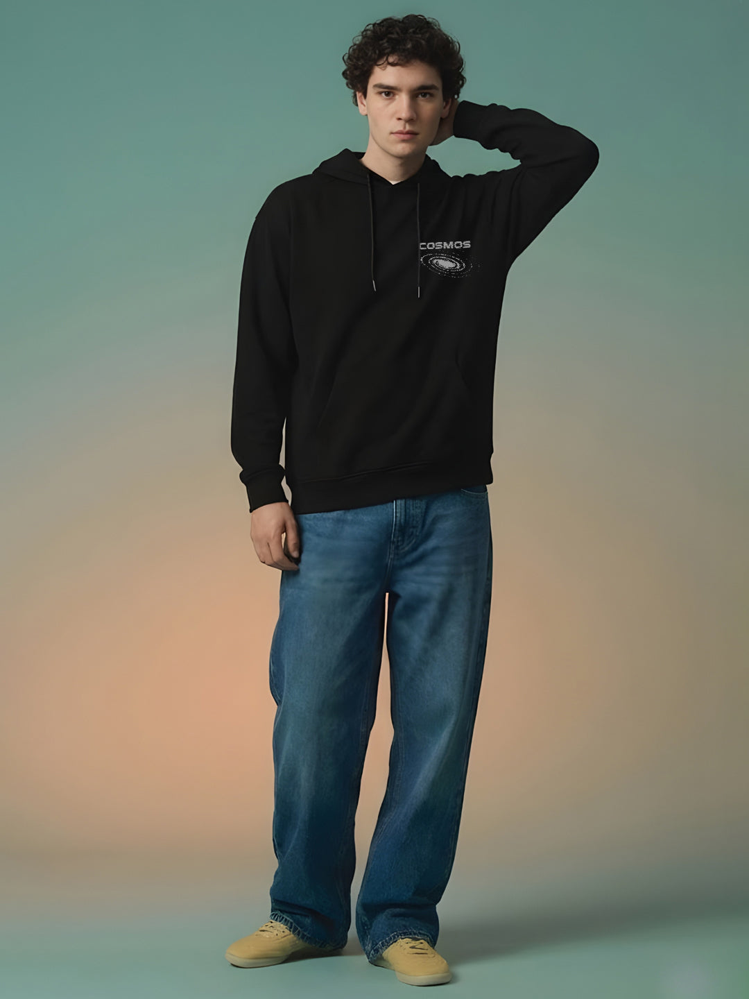 COSMIC SOUL Men Drop Shoulder Premium Terry Hoodie
