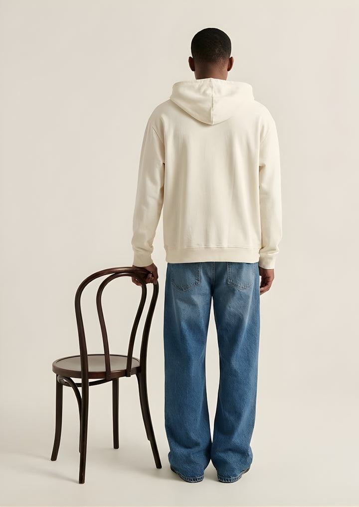 Solid Men Drop Shoulder Premium Terry Hoodie - Off White