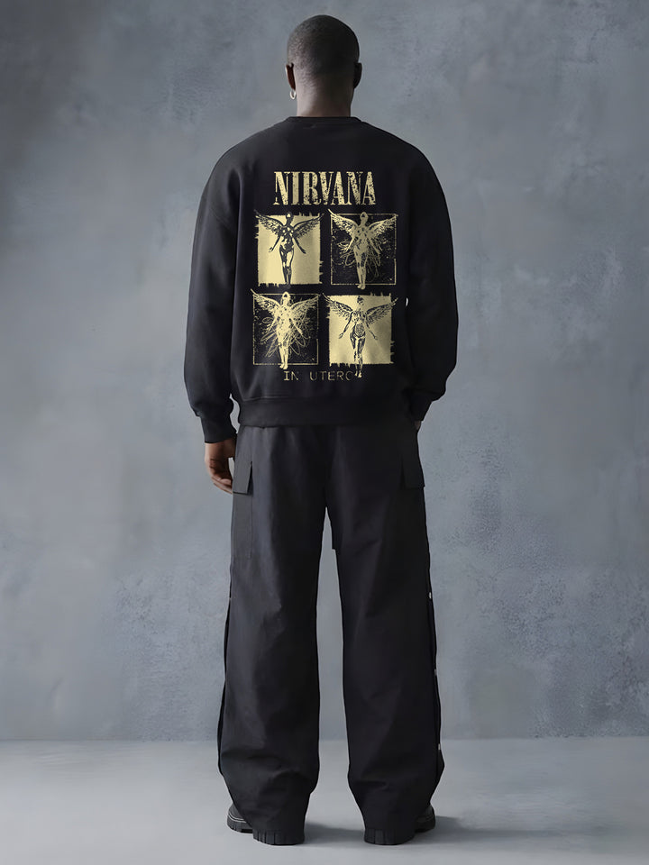 Vintage Nirvana Men Drop Shoulder Premium Terry Sweatshirt
