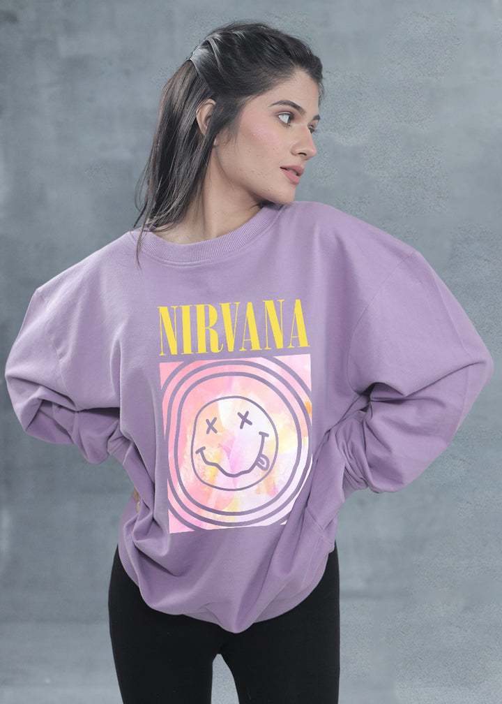 Nirvana Women Drop Shoulder Loose Fit Premium Terry Sweatshirt
