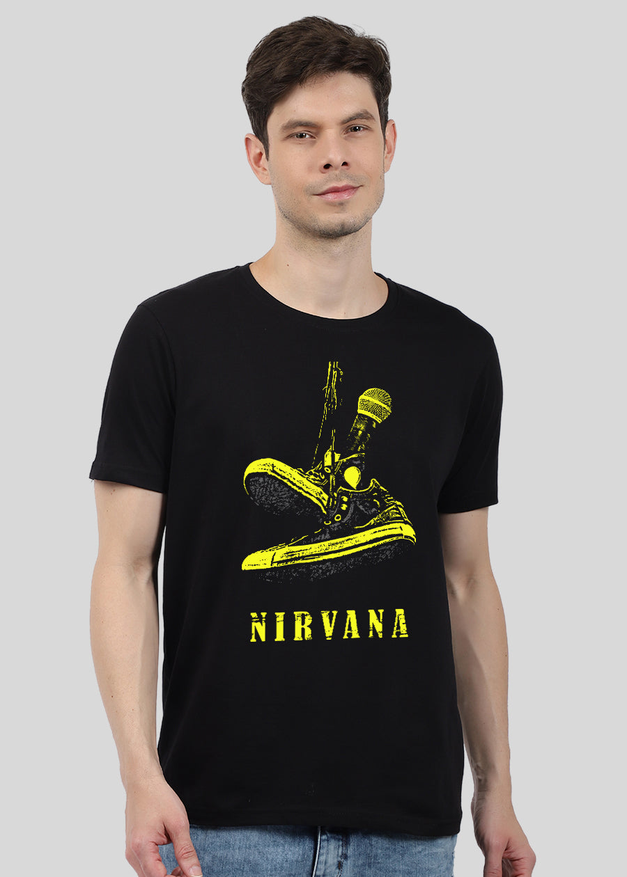 Nirvana Mic Men Half Sleeve T-Shirt