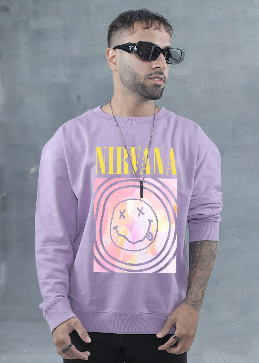 Nirvana Men Drop Shoulder Premium Terry Sweatshirt