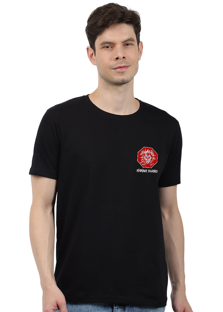 Hanma Yujiro Men Black Half Sleeve T-Shirt