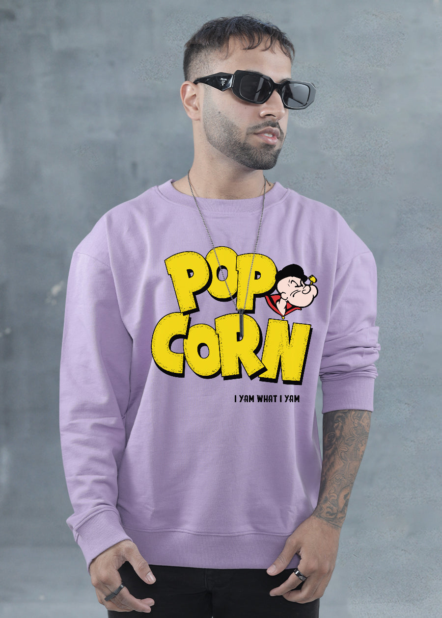 Pop Corn Men Drop Shoulder Premium Terry Sweatshirt