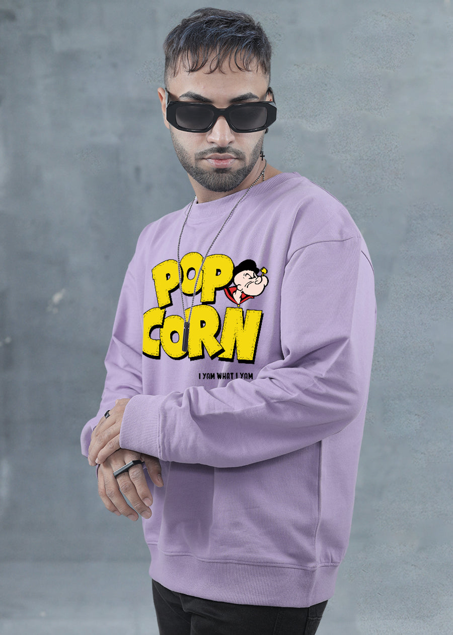 Pop Corn Men Drop Shoulder Premium Terry Sweatshirt
