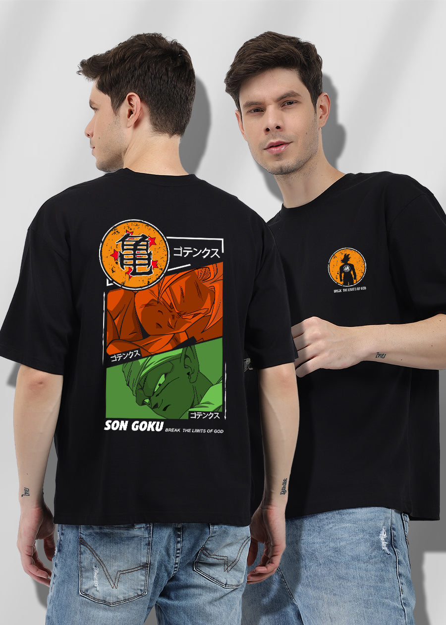 God Goku Men Oversized Printed T-Shirt