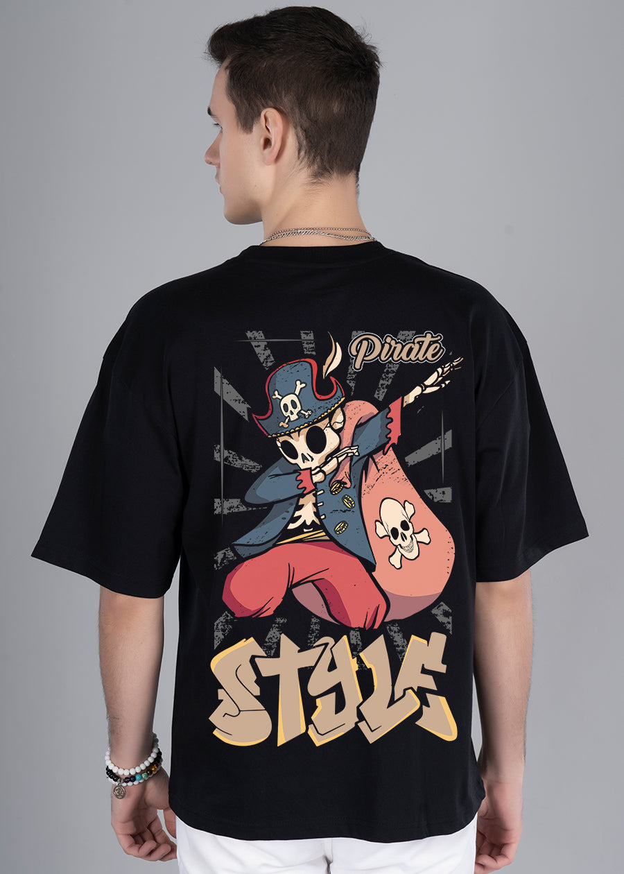 Dab Pirate Men Oversized Printed T-Shirt