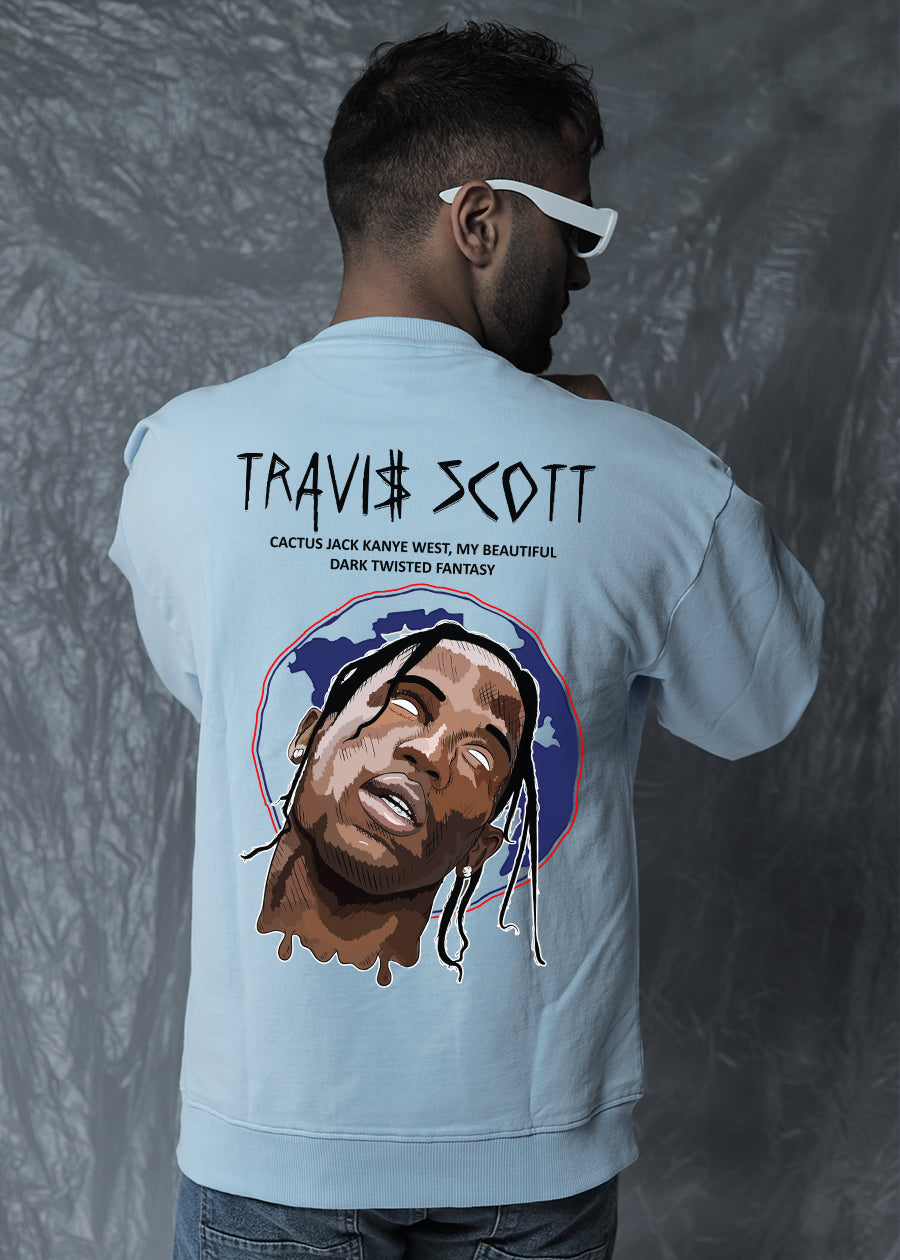 Travis Scott Men Drop Shoulder Premium Terry Sweatshirt