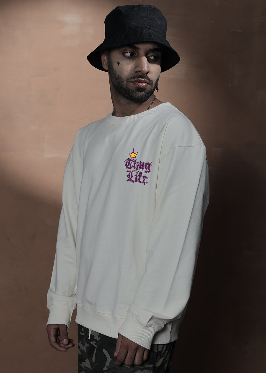 Thug Life Men Drop Shoulder Premium Terry Sweatshirt