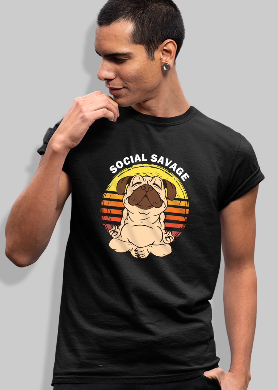 Social Savage Men Half Sleeve T-Shirt