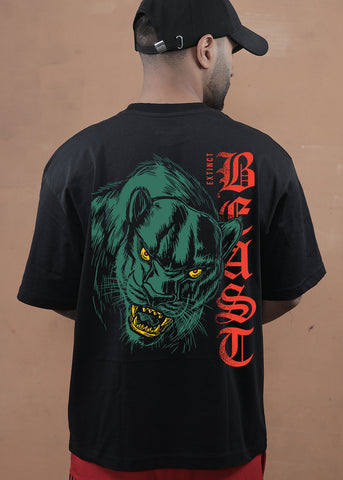 Extinct Beast Men Oversized Printed T-Shirt