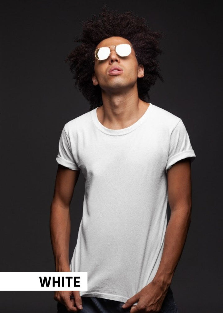 Solid Half Sleeve T-Shirt Men Combo Black & White - Basics