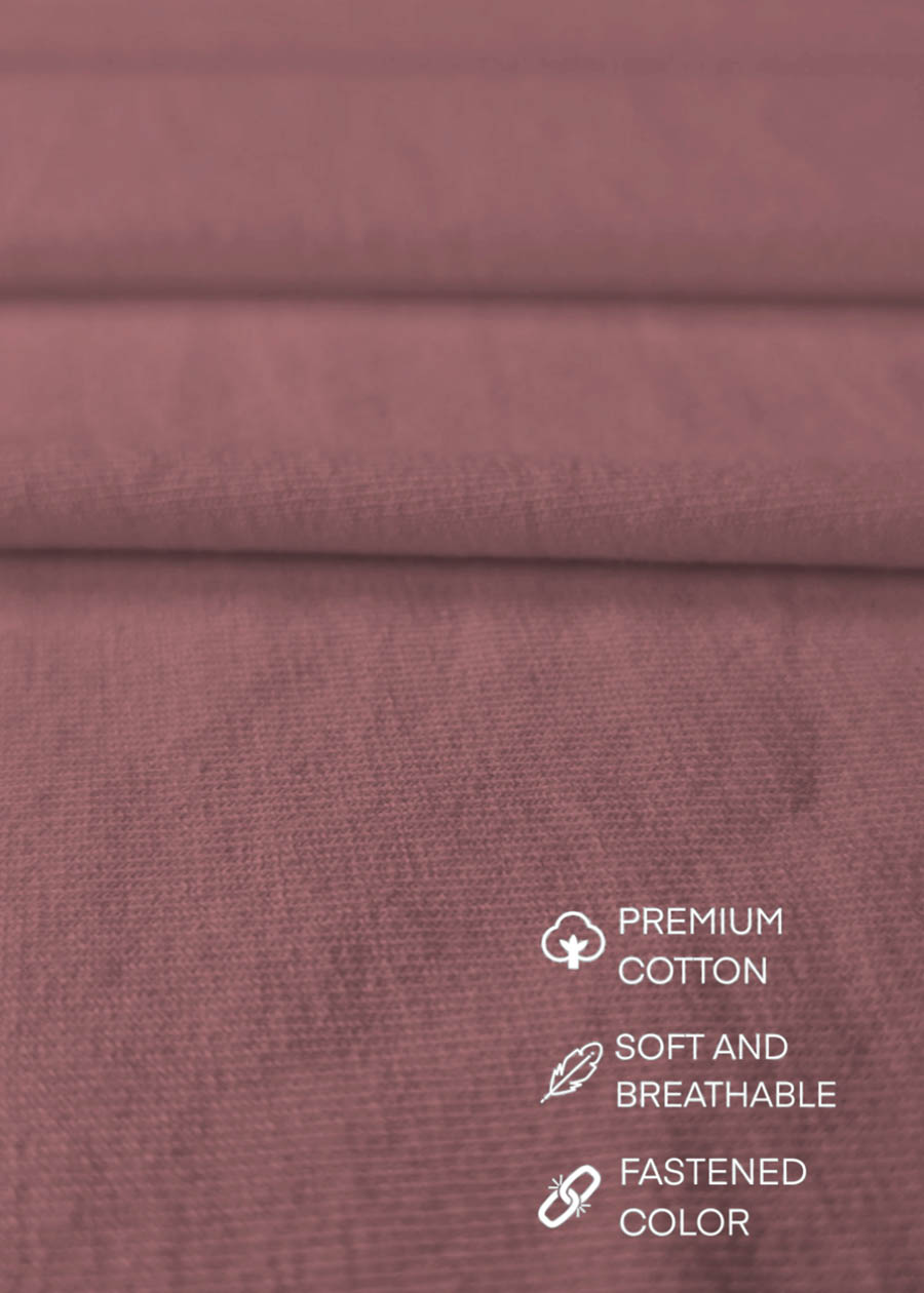 Women Solid Half Sleeve T-Shirt - Mauve Taupe