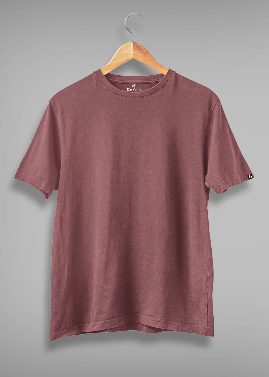 Solid Men Half Sleeve T-Shirt - Mauve Taupe