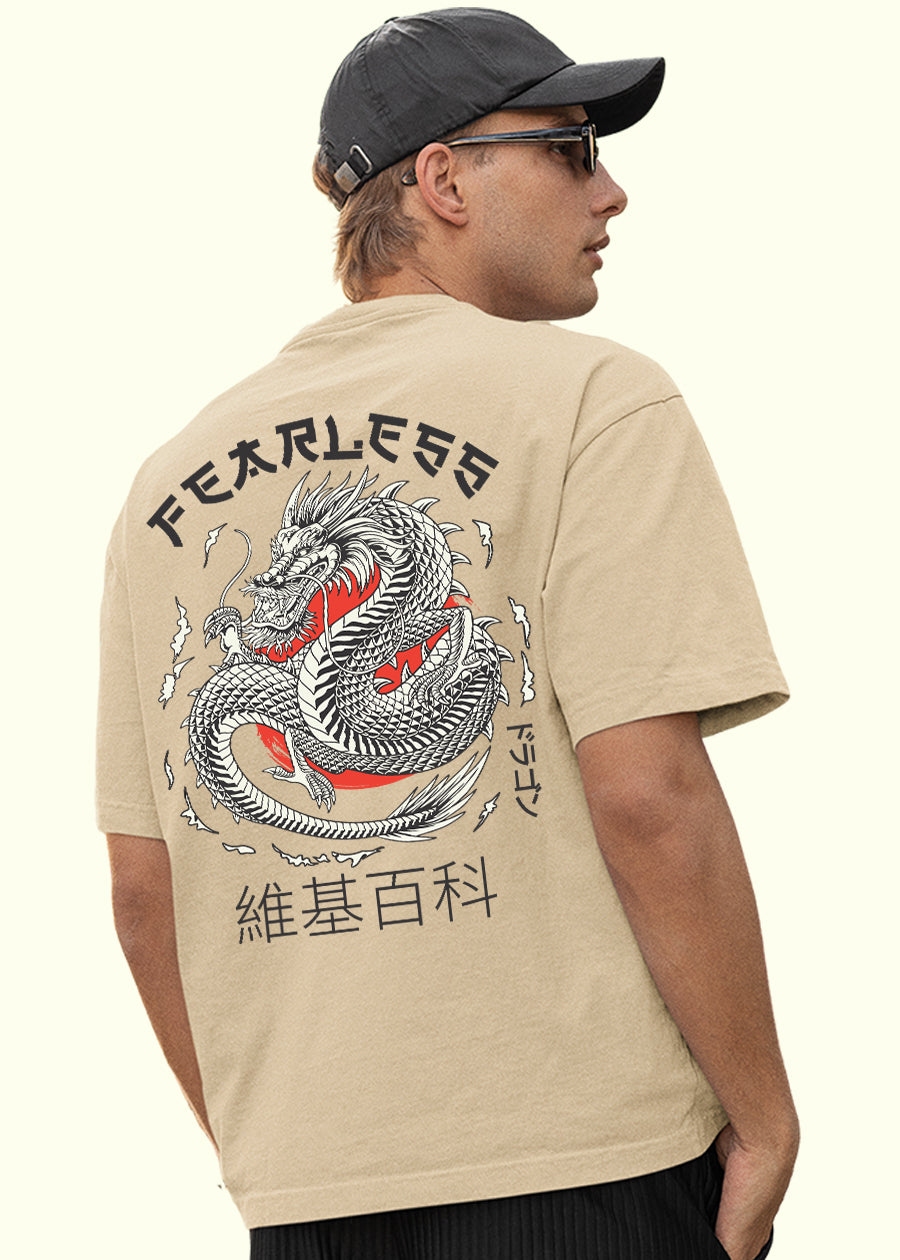 Fearless Men Oversized Printed T-Shirt