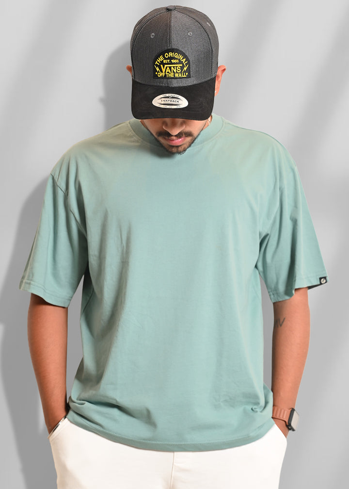 Solid Men Oversized T-Shirt - Mint Green