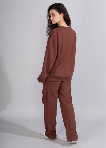 Women Premium Terry Co-ord Set - Cocoa