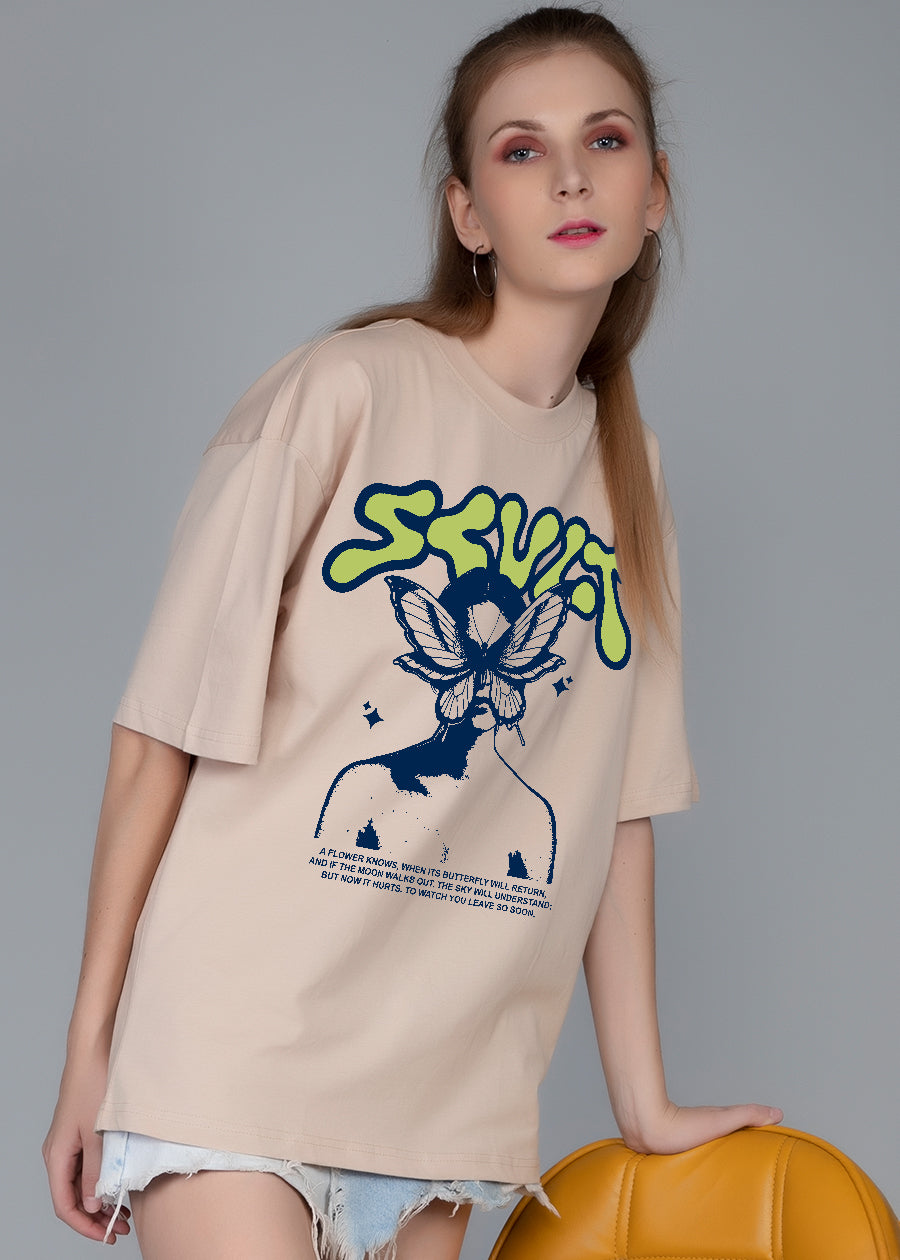 Skult Women Oversized Printed T-Shirt