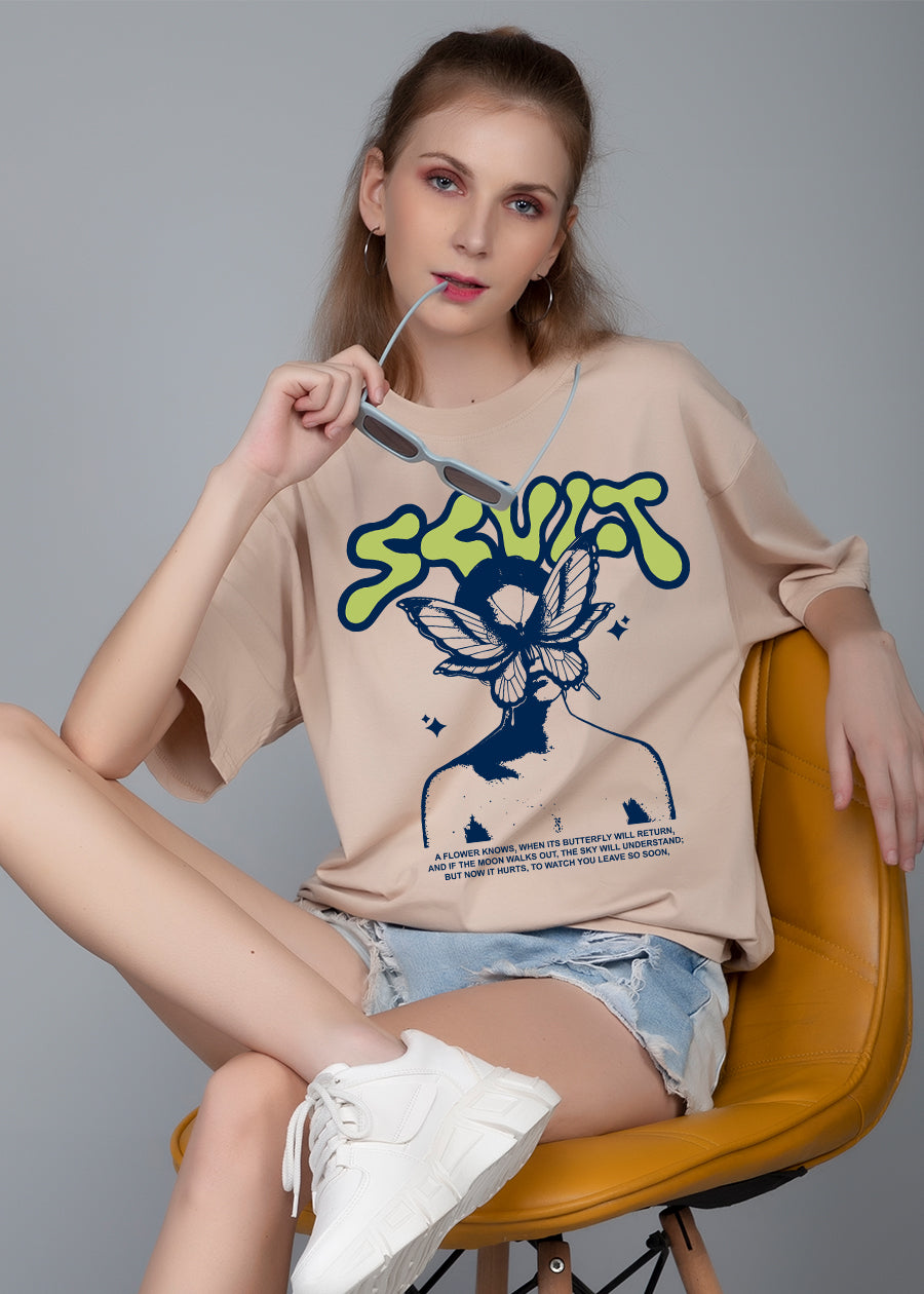 Skult Women Oversized Printed T-Shirt