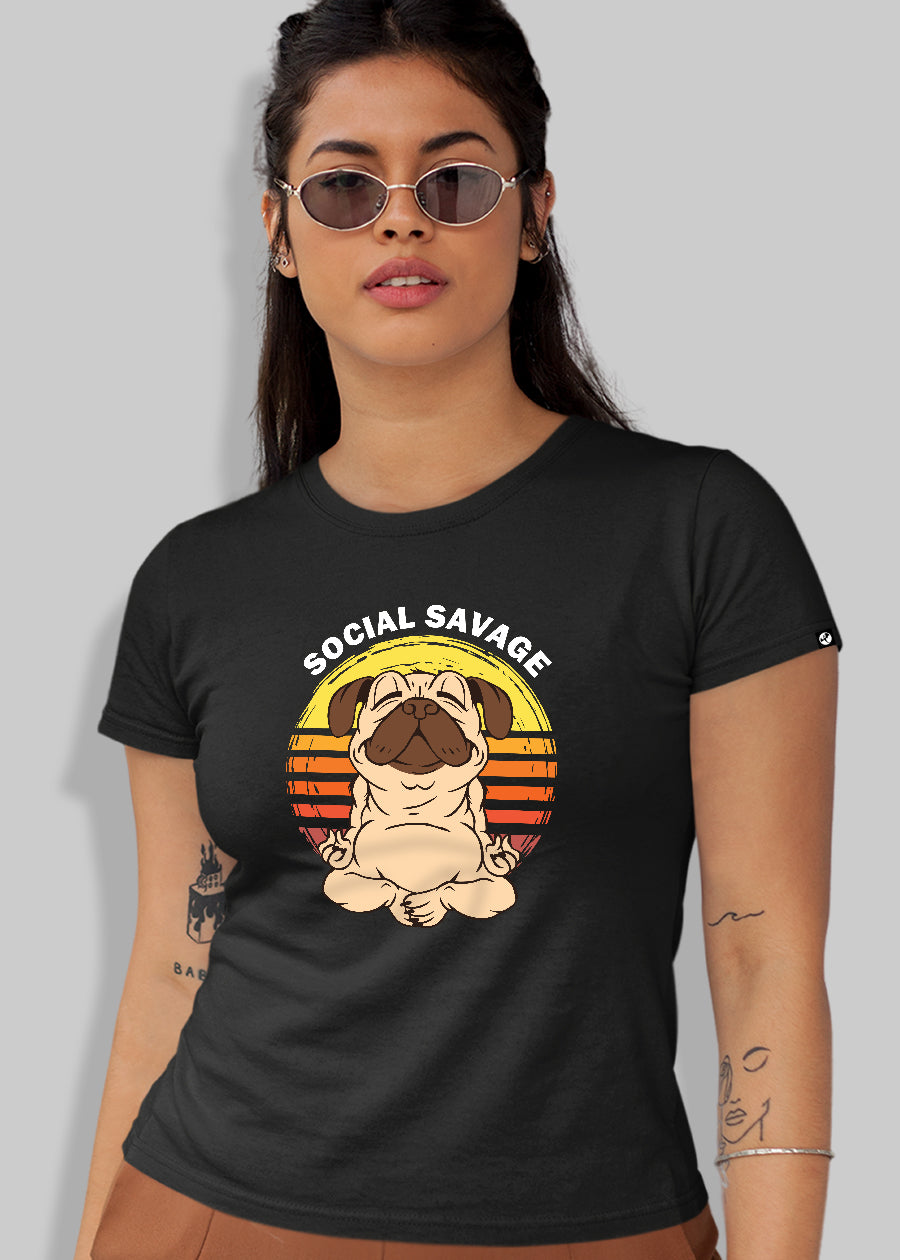 Social Savage Women half sleeve T-shirt